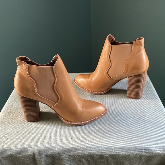 Tan Leather Ankle Boots - Picture 6 of 10